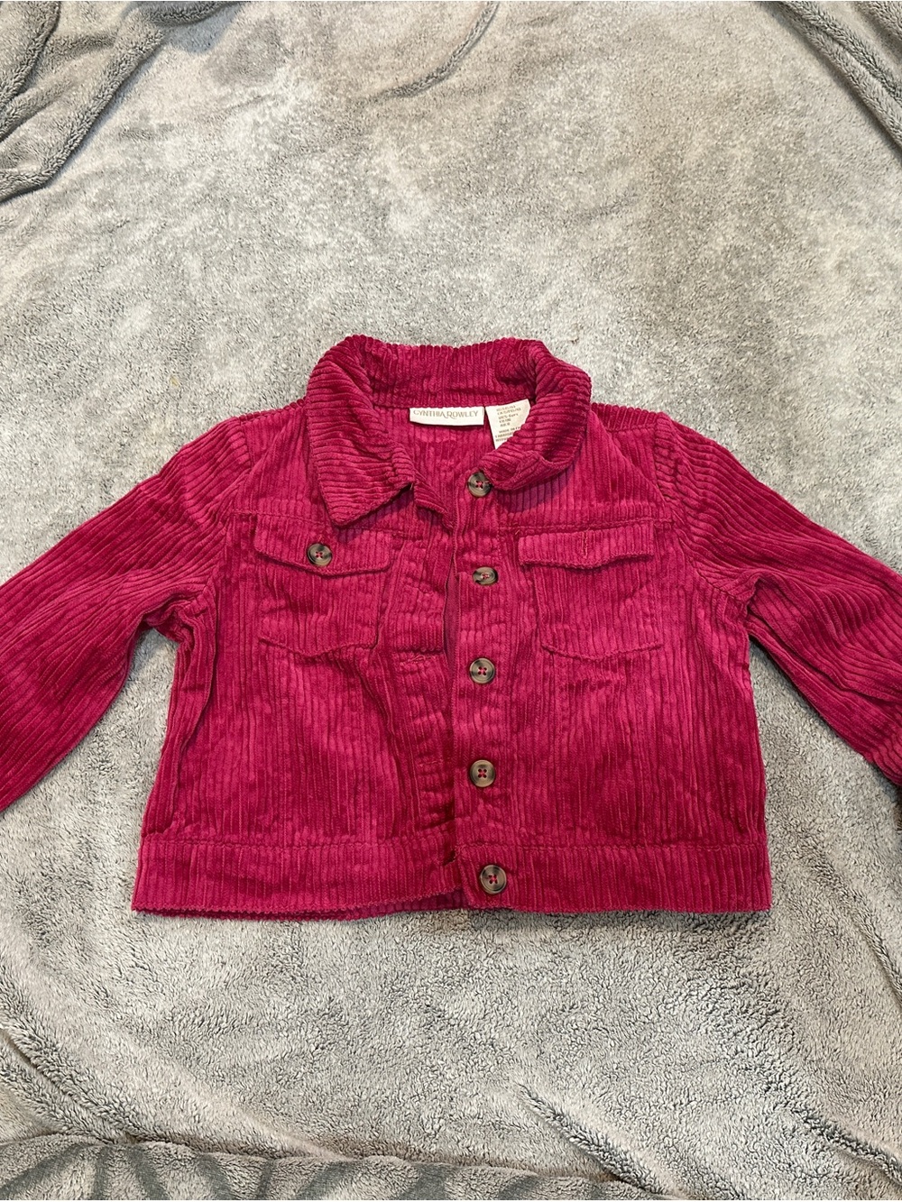 Cynthia Rowley Kids Corduroy Button-Up Jacket - Raspberry